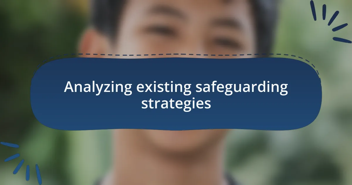 Analyzing existing safeguarding strategies