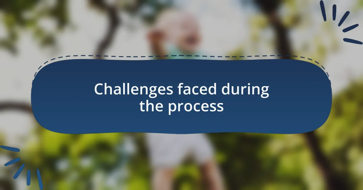 Challenges faced during the process