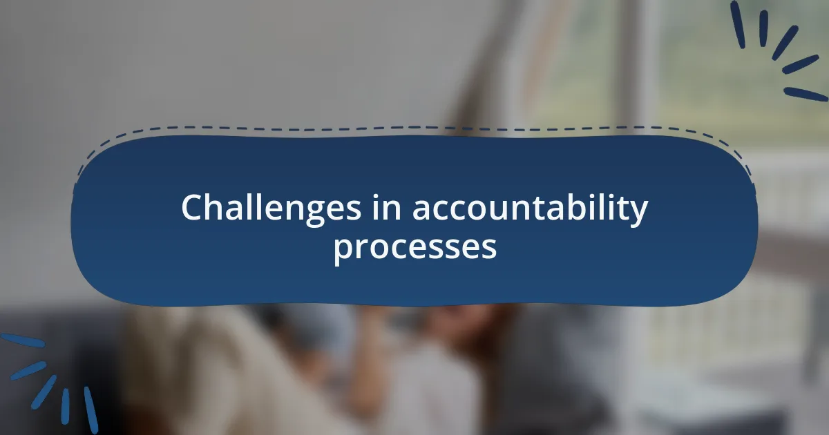 Challenges in accountability processes