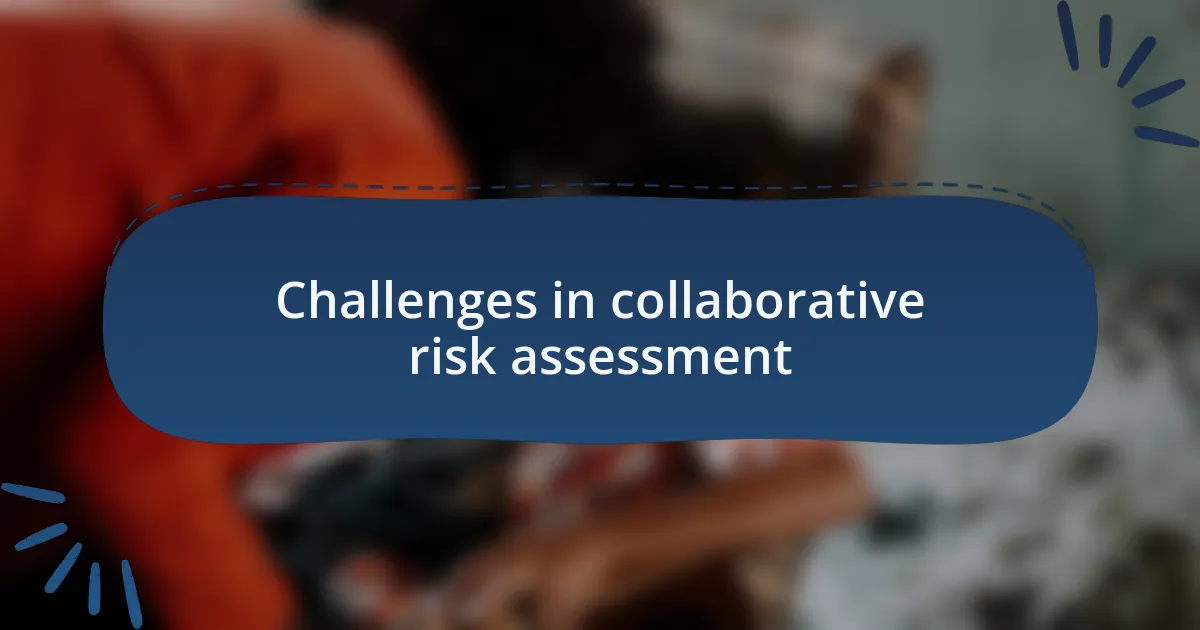 Challenges in collaborative risk assessment