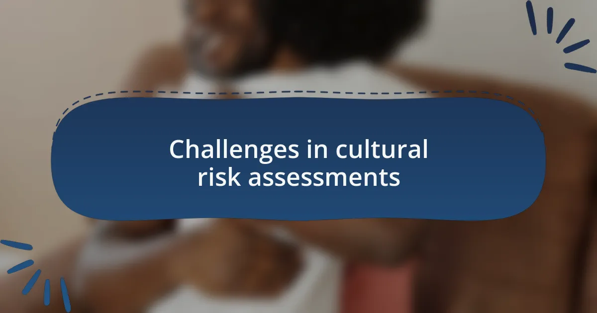 Challenges in cultural risk assessments