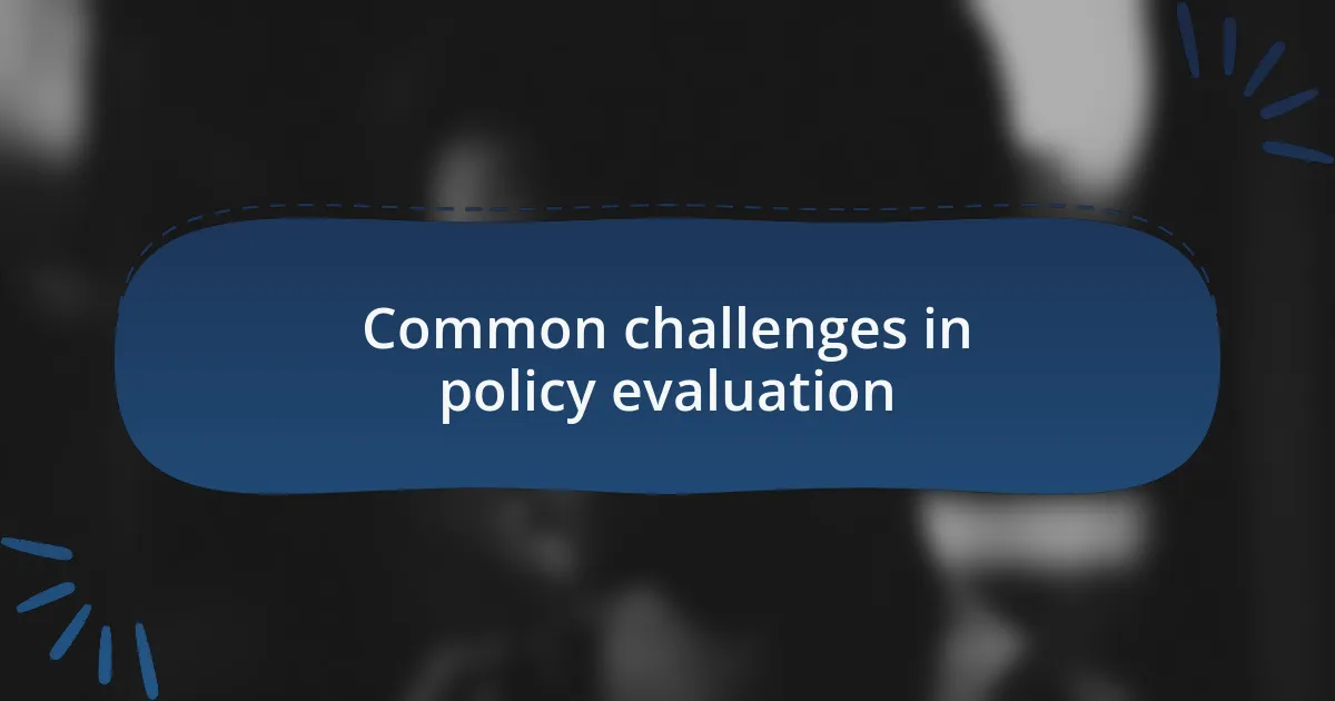 Common challenges in policy evaluation