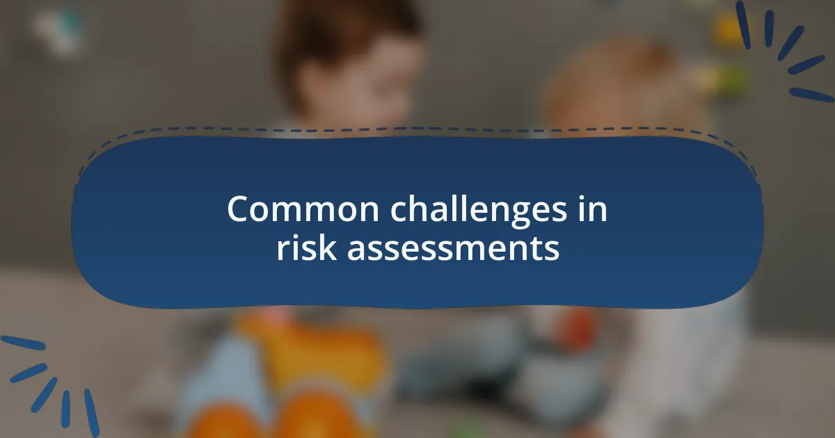 Common challenges in risk assessments
