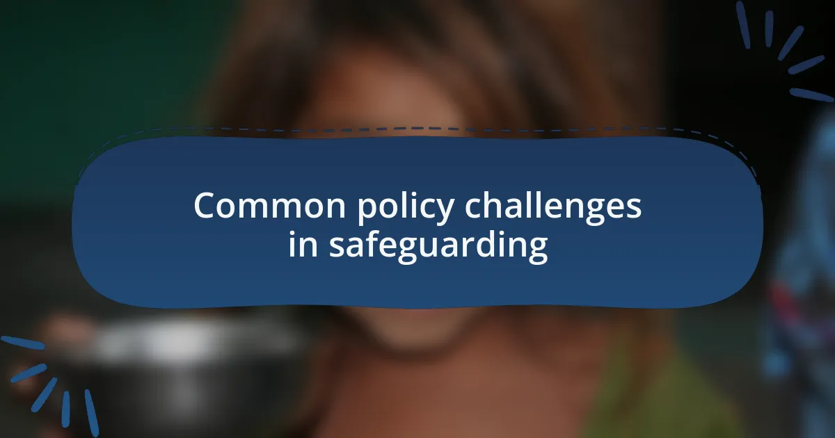 Common policy challenges in safeguarding