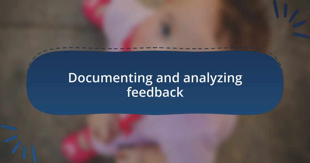 Documenting and analyzing feedback