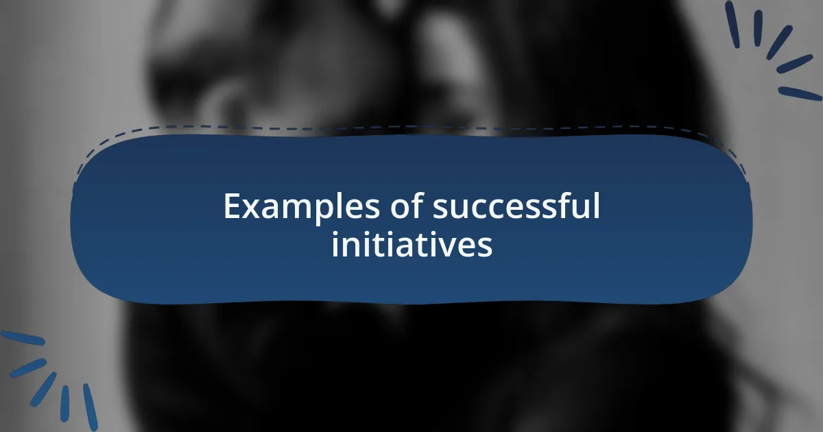 Examples of successful initiatives