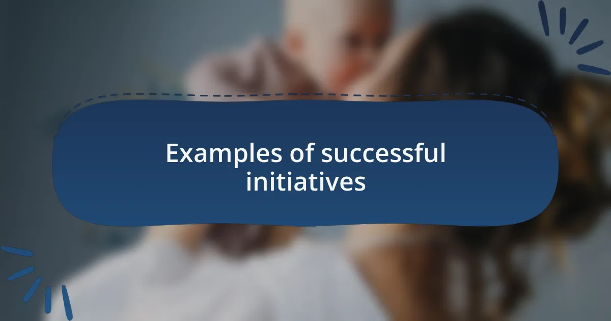 Examples of successful initiatives
