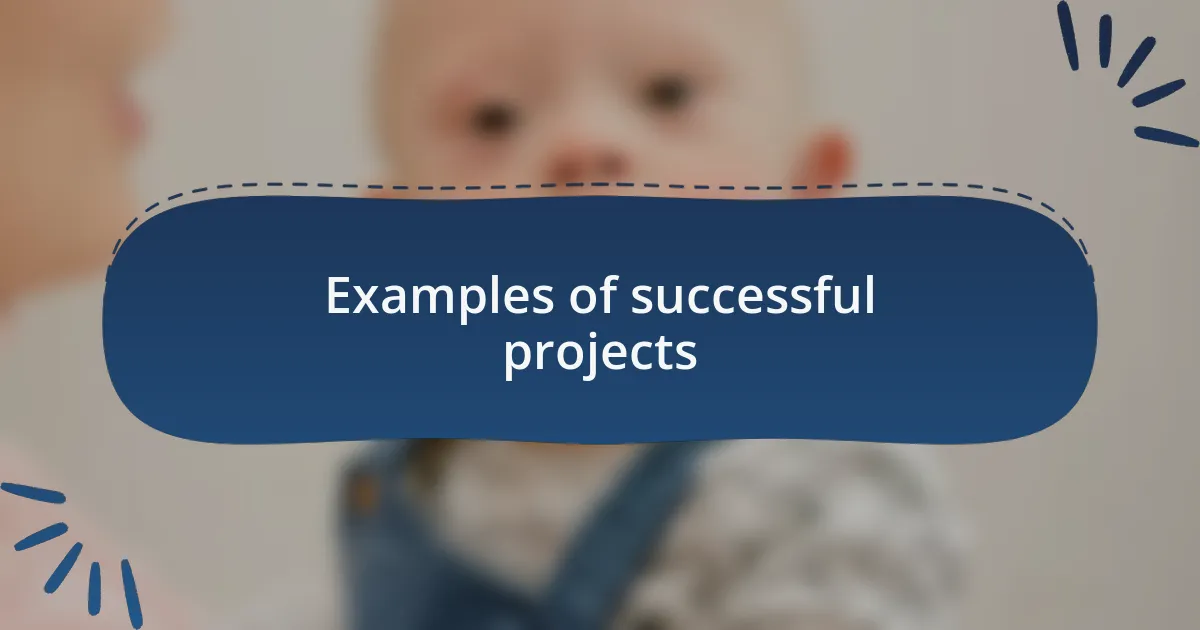 Examples of successful projects