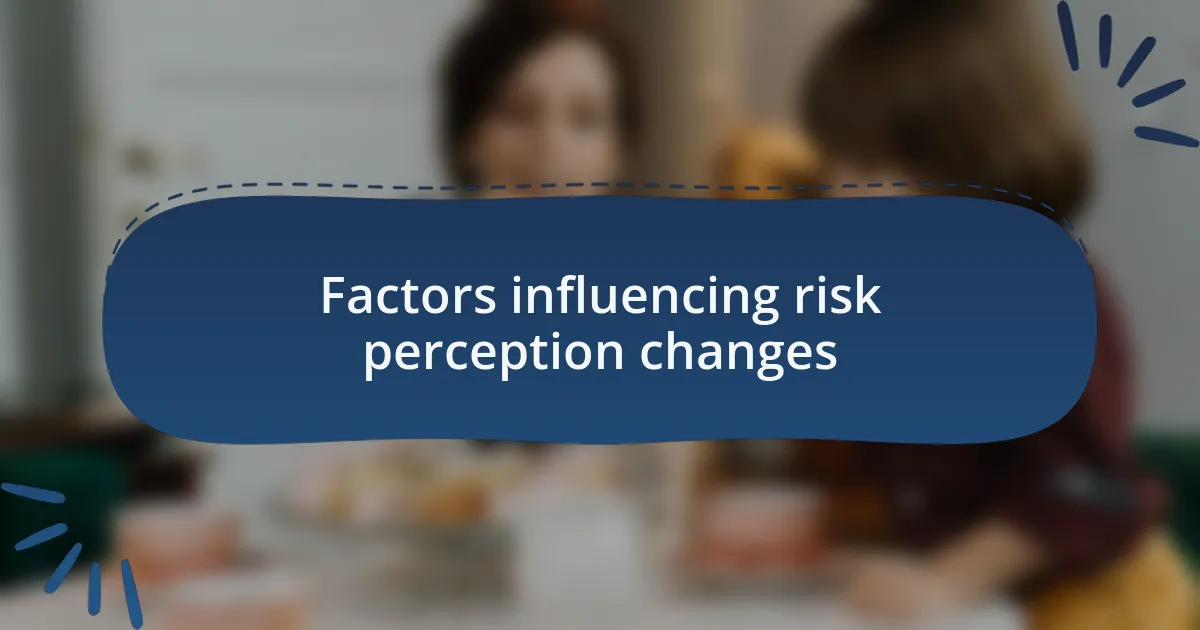 Factors influencing risk perception changes