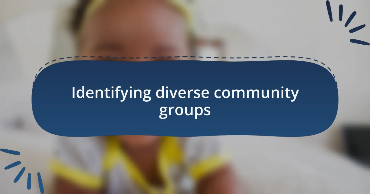 Identifying diverse community groups
