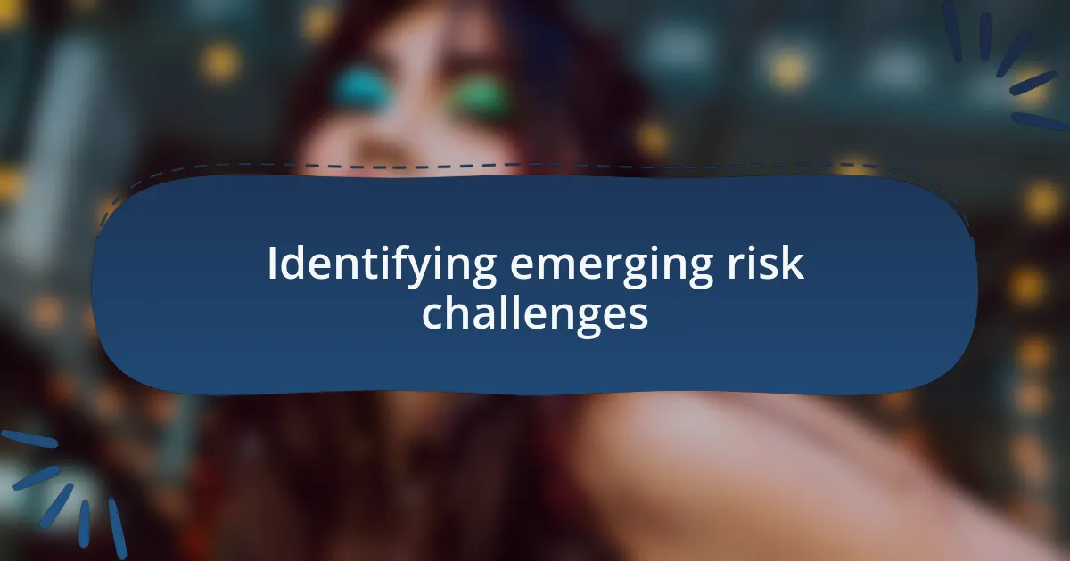 Identifying emerging risk challenges