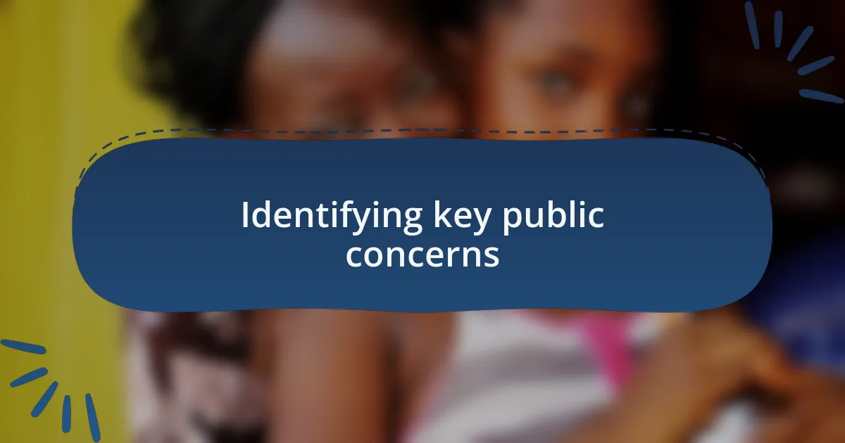 Identifying key public concerns