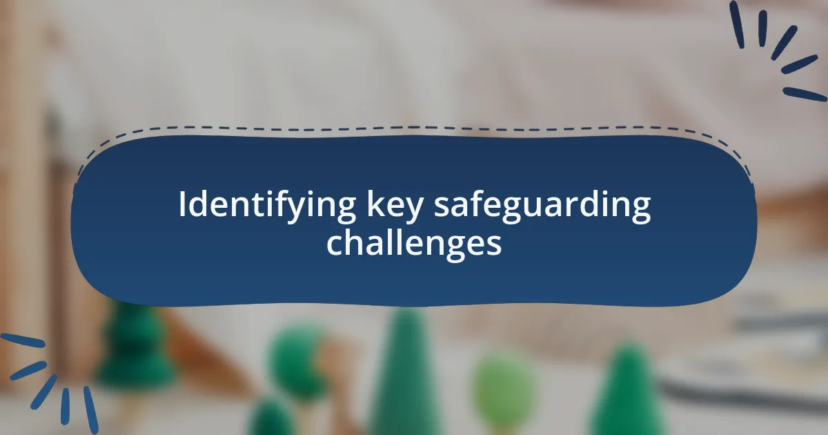 Identifying key safeguarding challenges