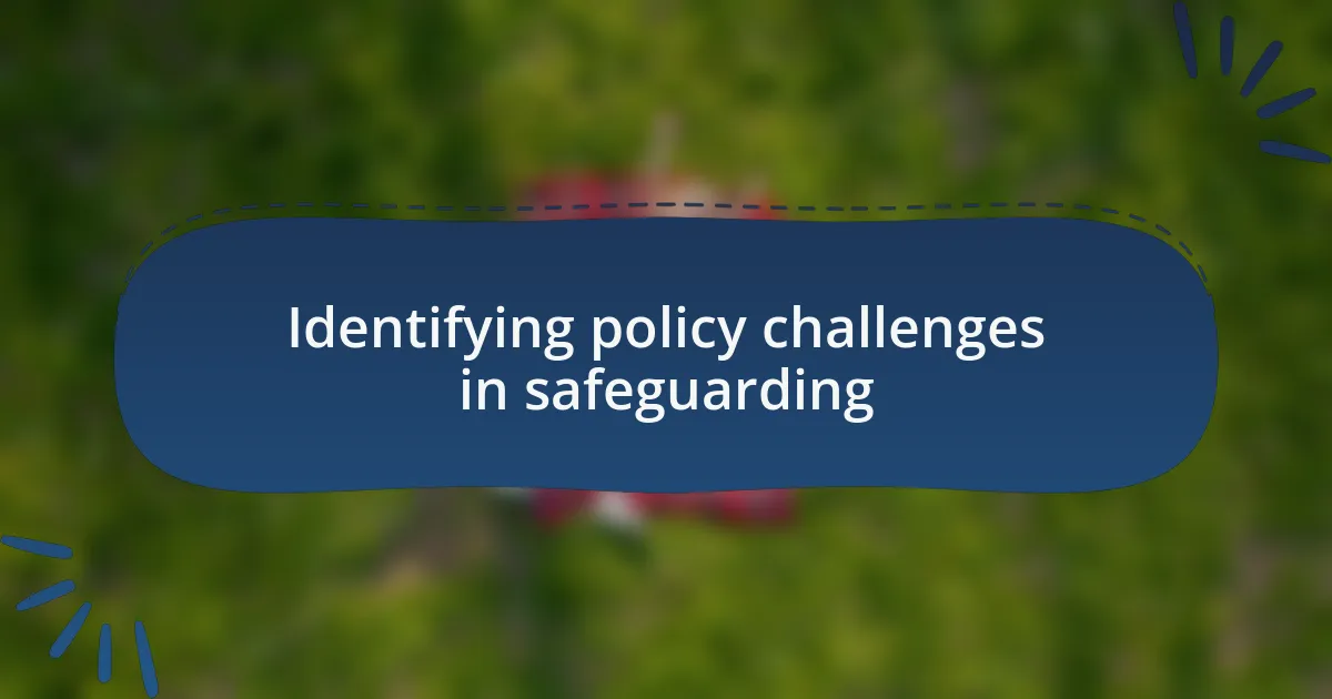 Identifying policy challenges in safeguarding