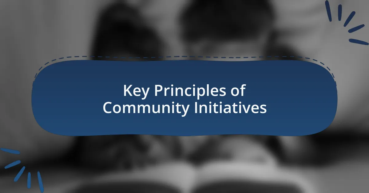 Key Principles of Community Initiatives
