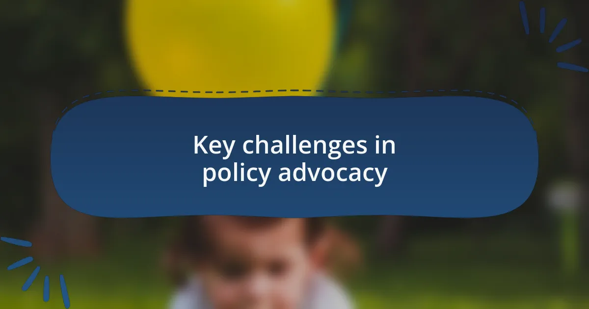 Key challenges in policy advocacy