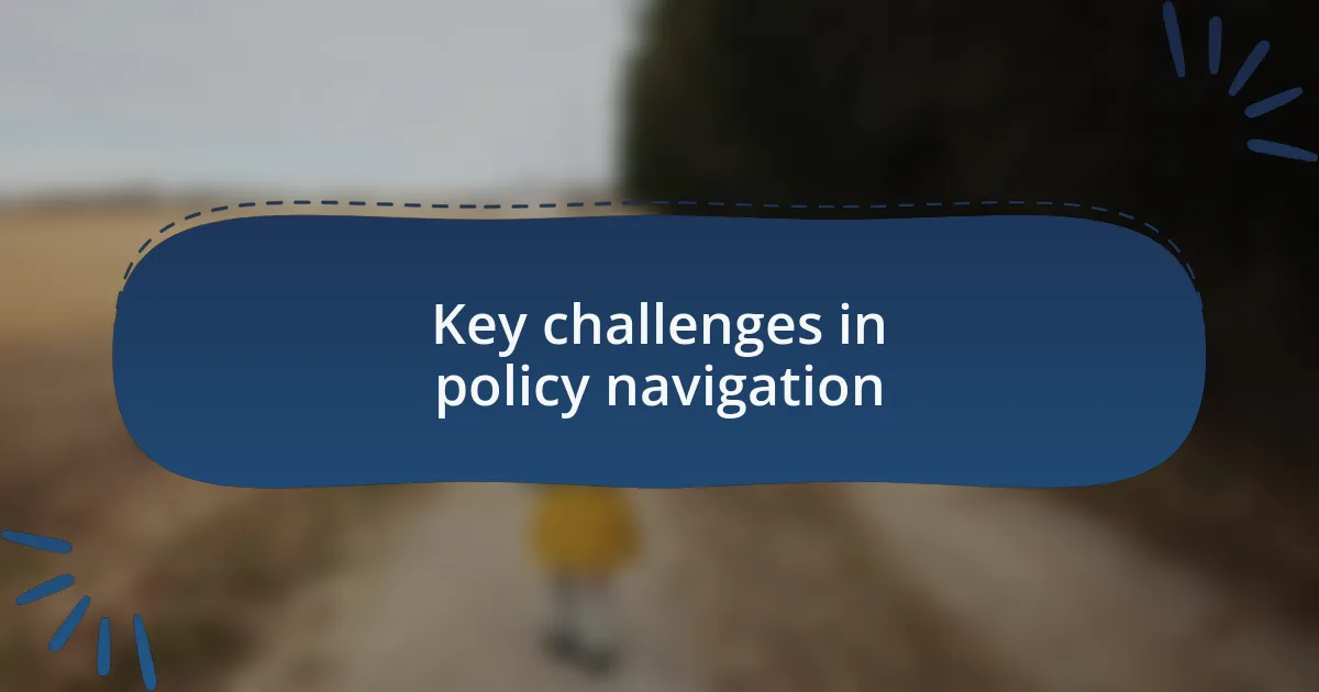 Key challenges in policy navigation