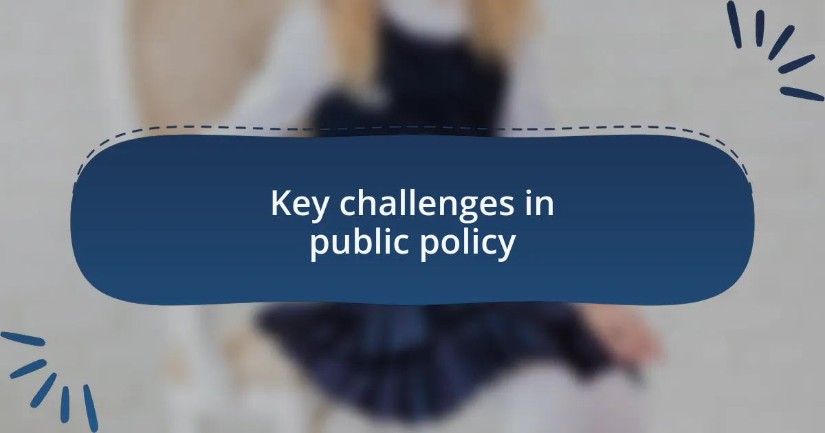 Key challenges in public policy