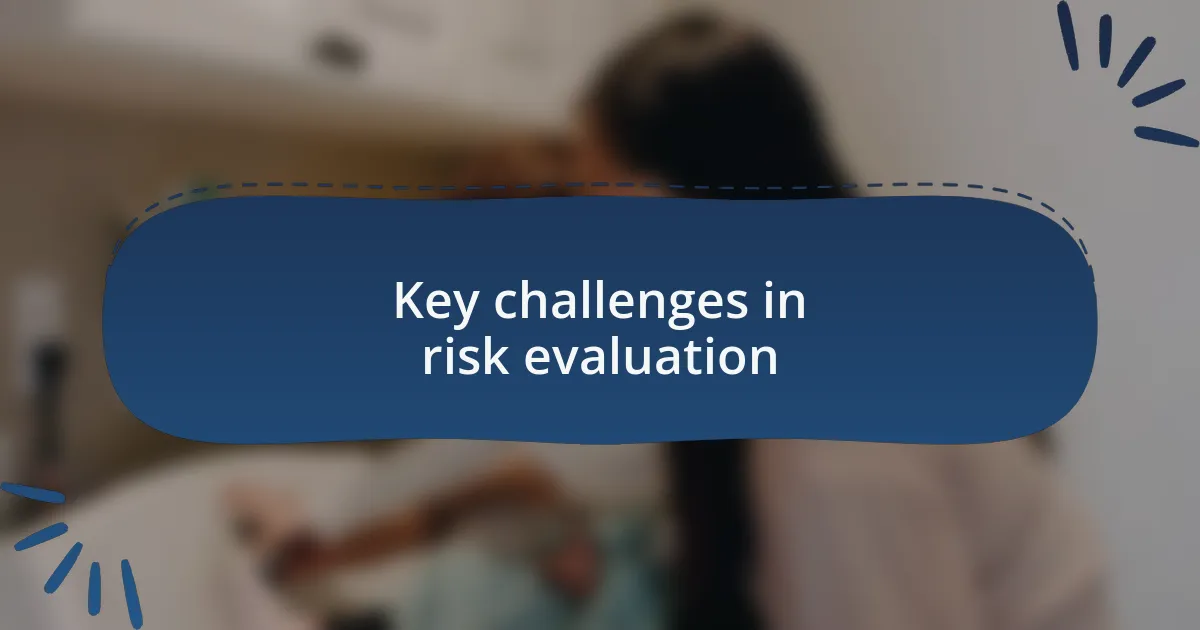 Key challenges in risk evaluation