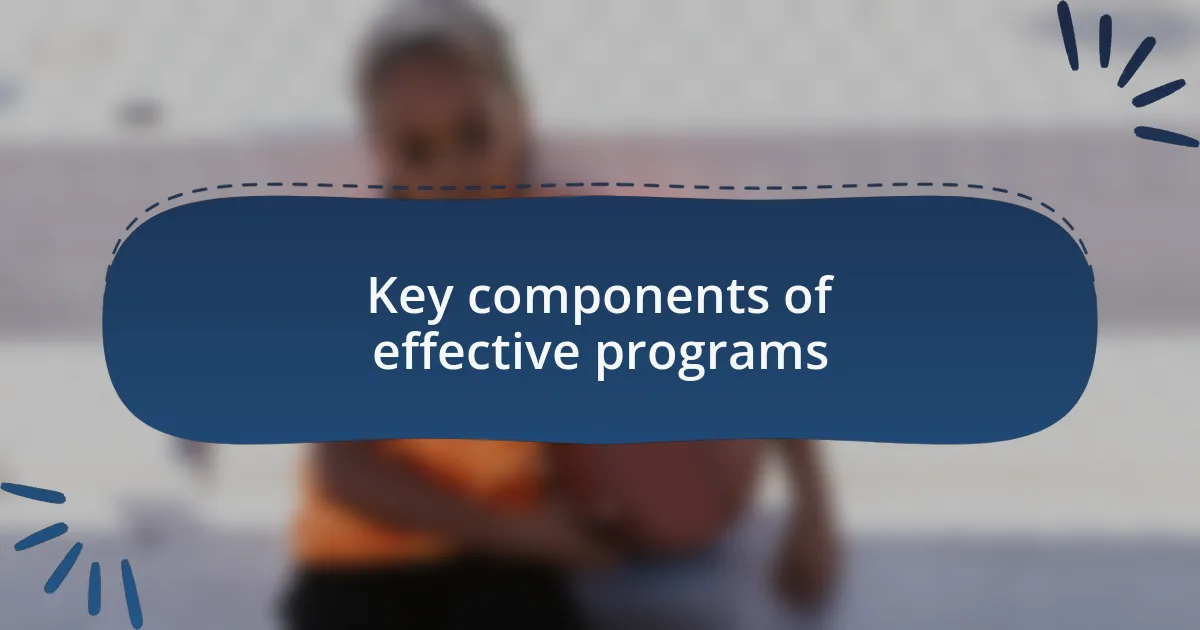 Key components of effective programs