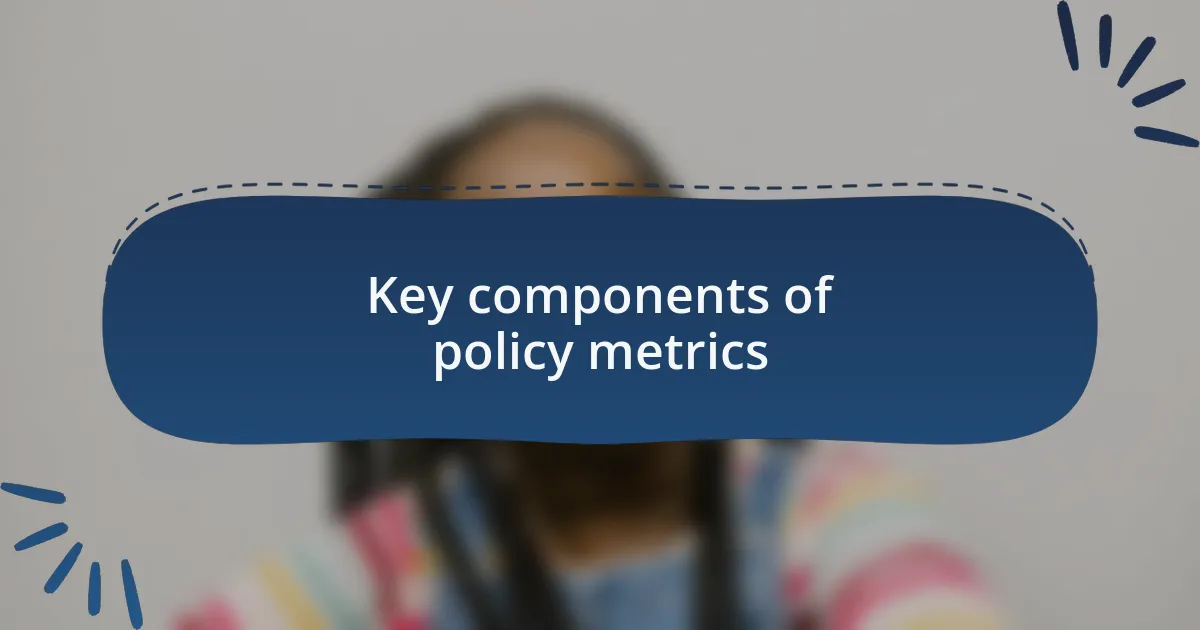 Key components of policy metrics