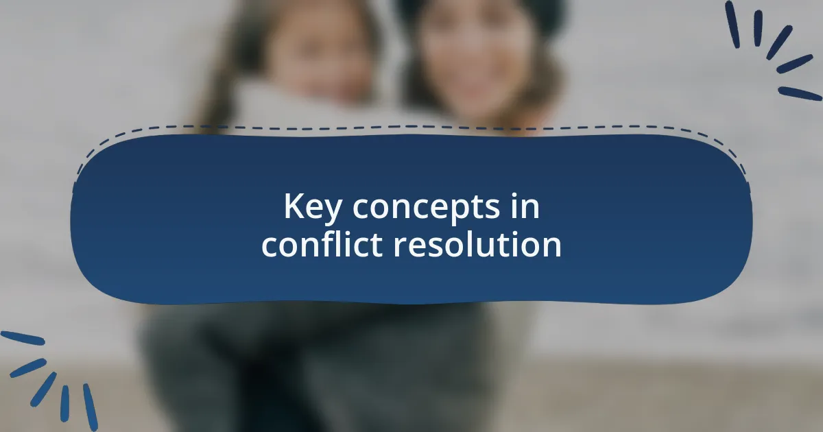 Key concepts in conflict resolution