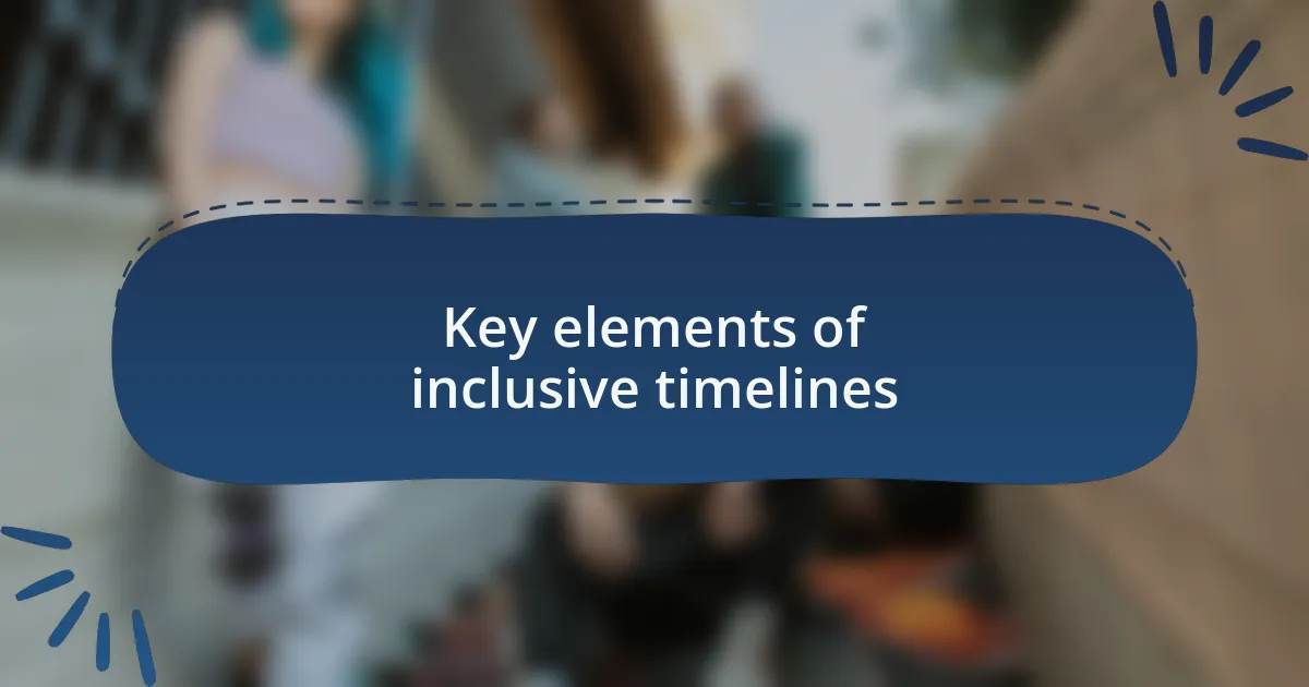 Key elements of inclusive timelines