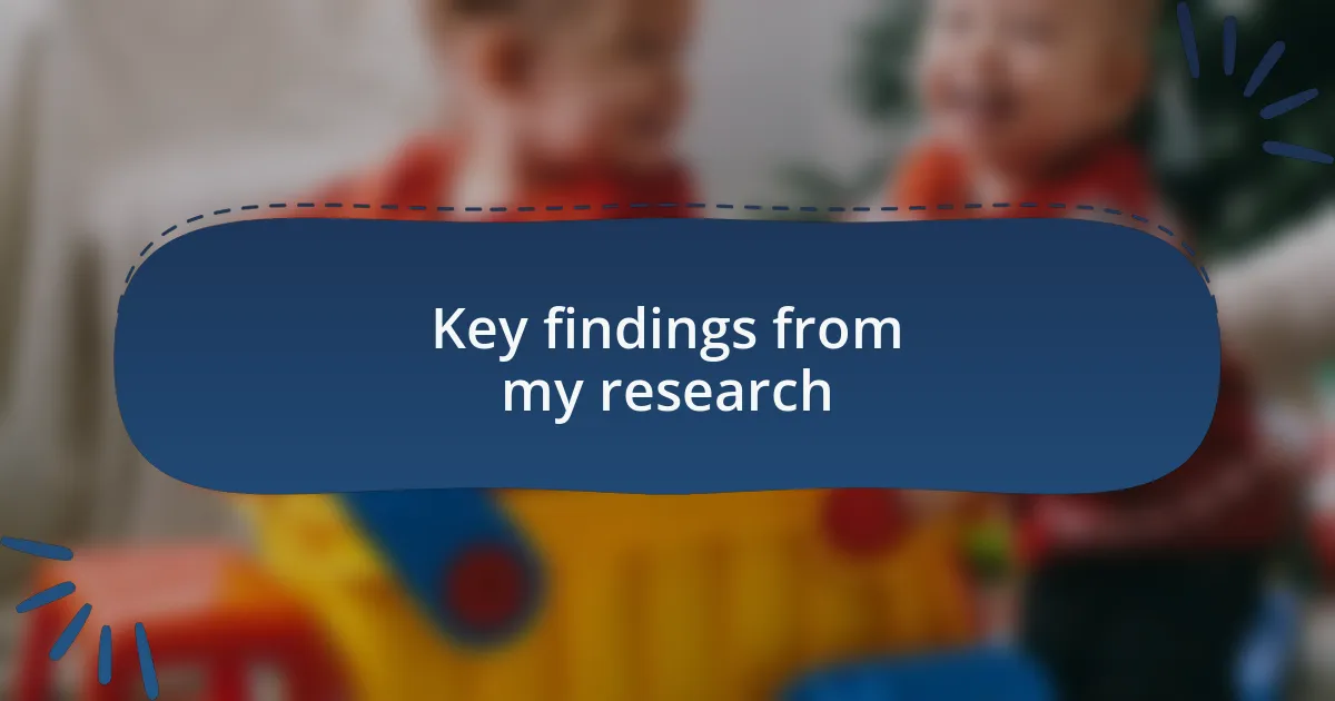 Key findings from my research