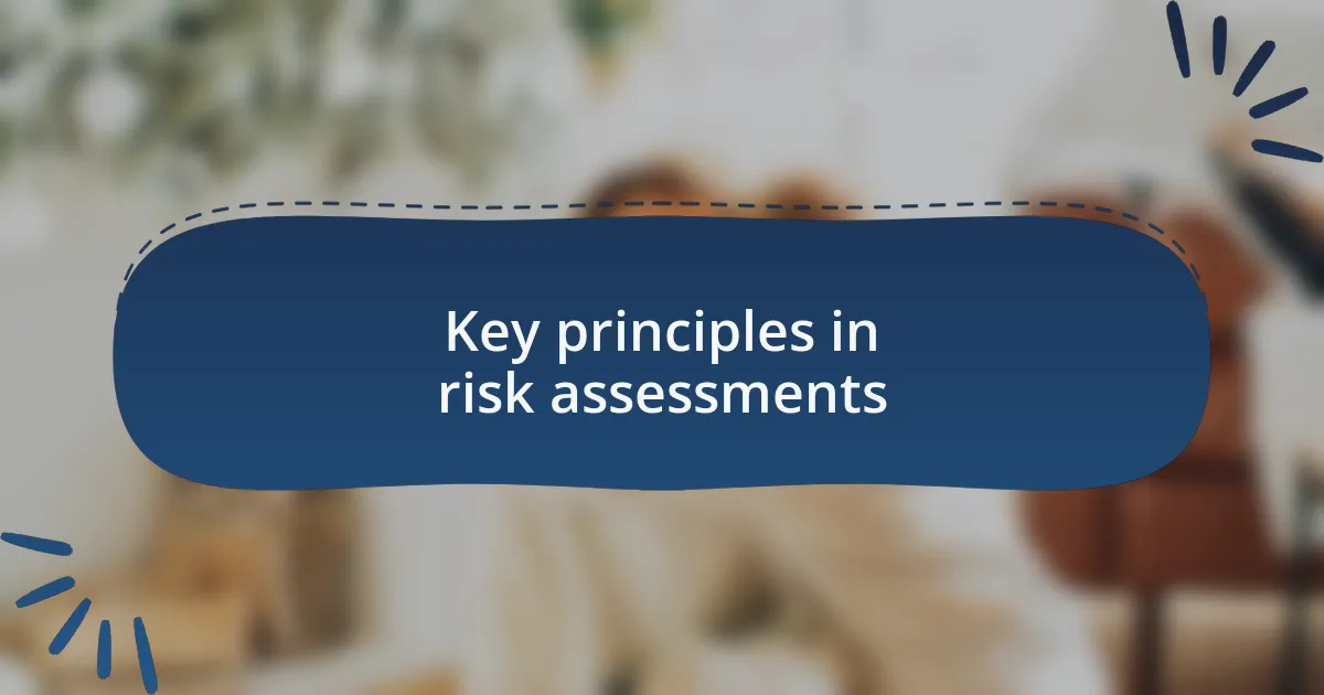 Key principles in risk assessments