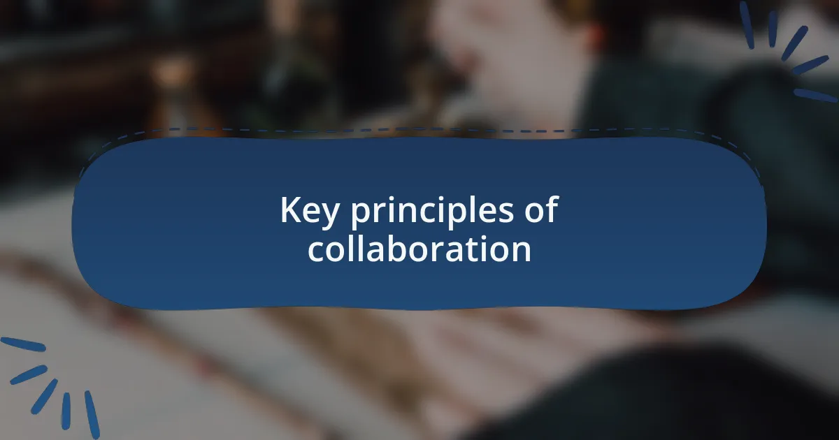 Key principles of collaboration