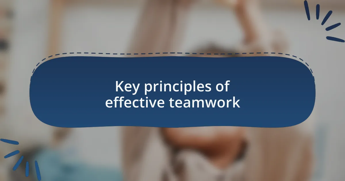 Key principles of effective teamwork