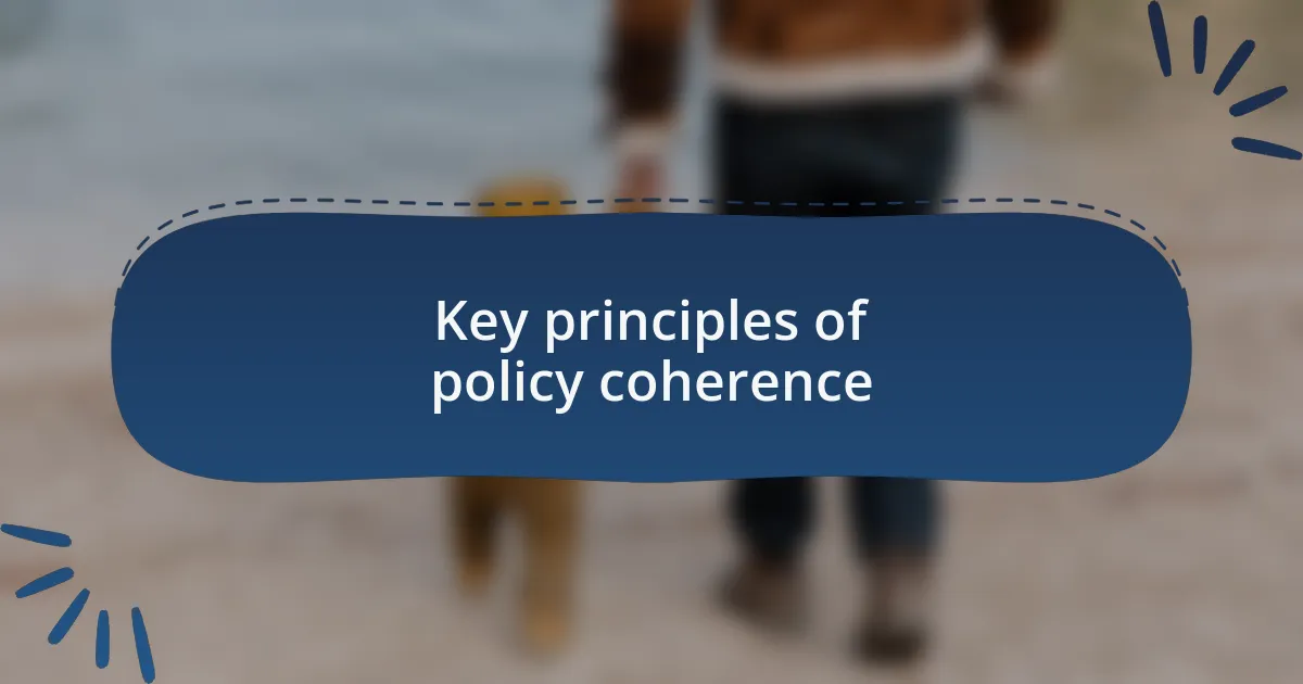 Key principles of policy coherence
