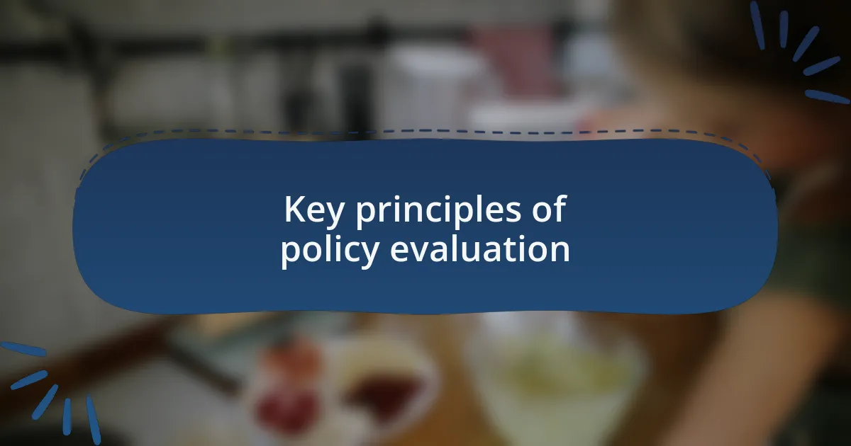 Key principles of policy evaluation