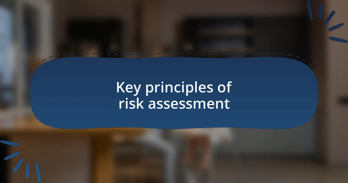 Key principles of risk assessment