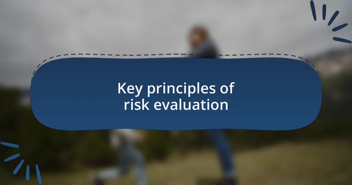 Key principles of risk evaluation