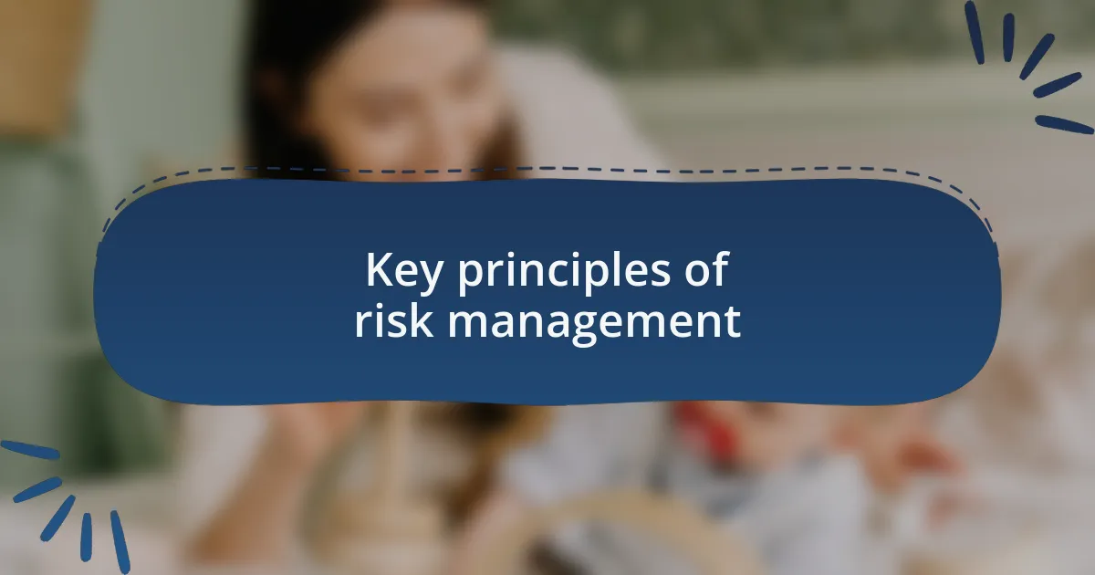 Key principles of risk management