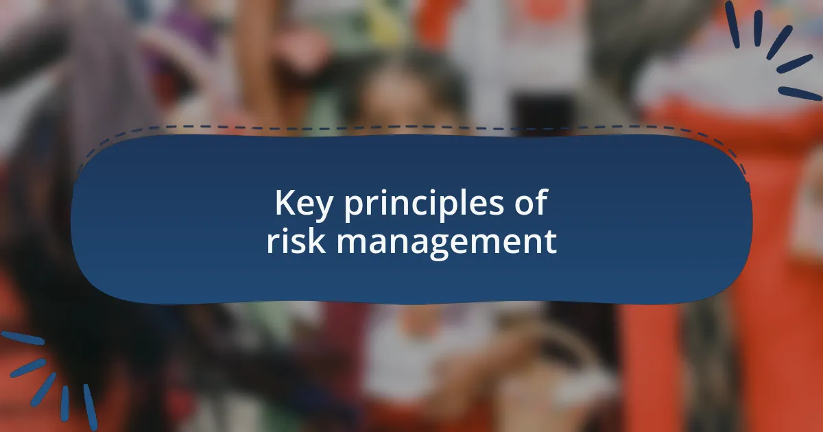 Key principles of risk management