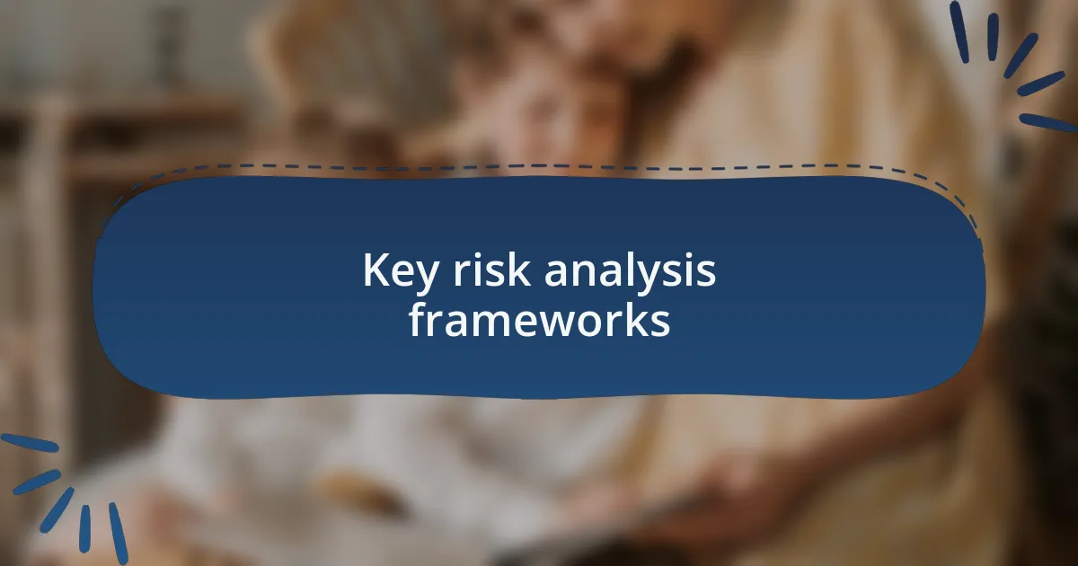 Key risk analysis frameworks