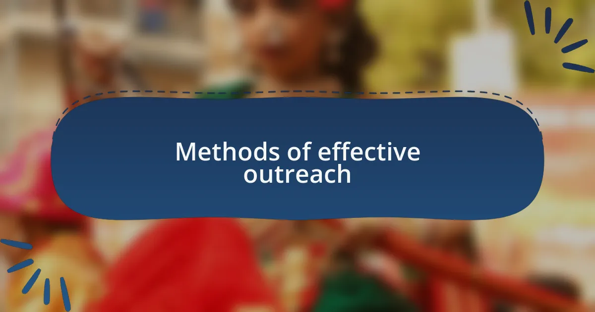 Methods of effective outreach