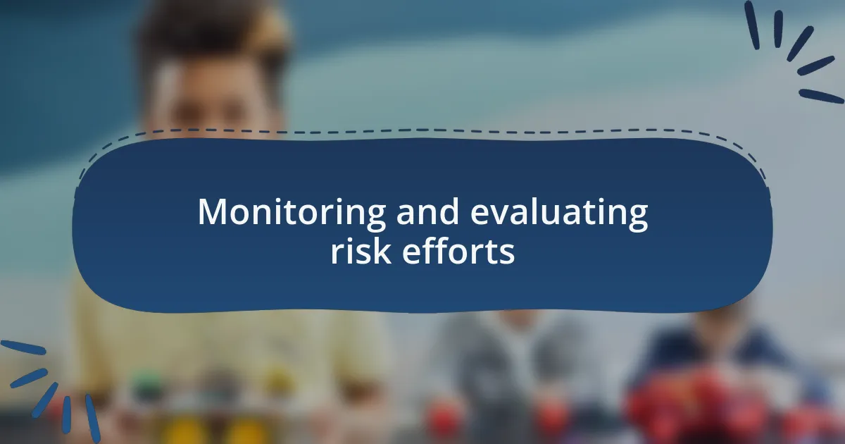 Monitoring and evaluating risk efforts