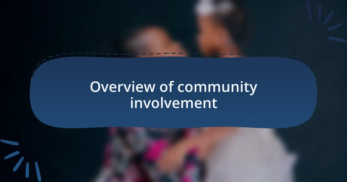 Overview of community involvement