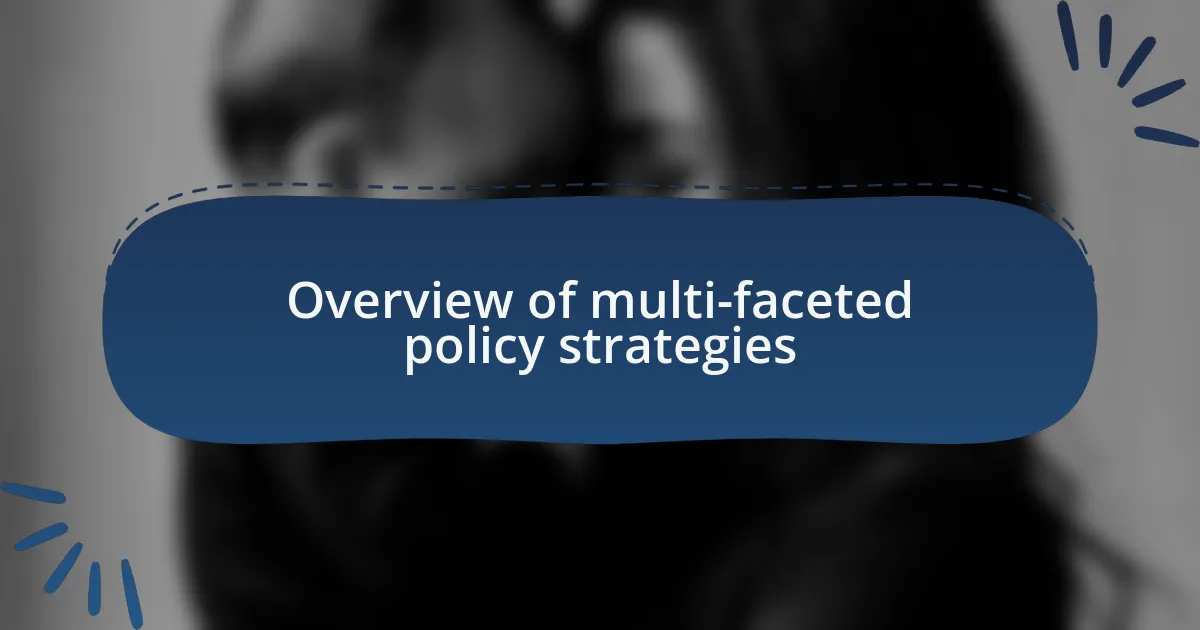 Overview of multi-faceted policy strategies