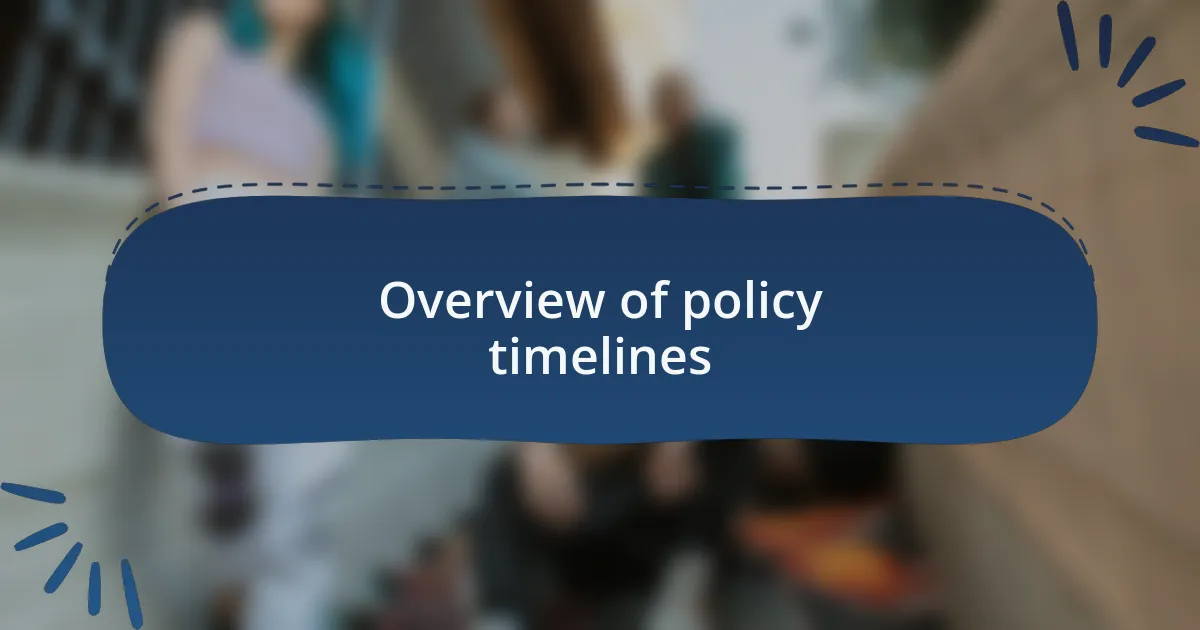 Overview of policy timelines