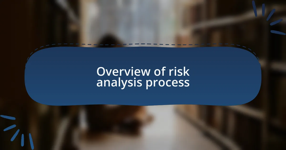 Overview of risk analysis process