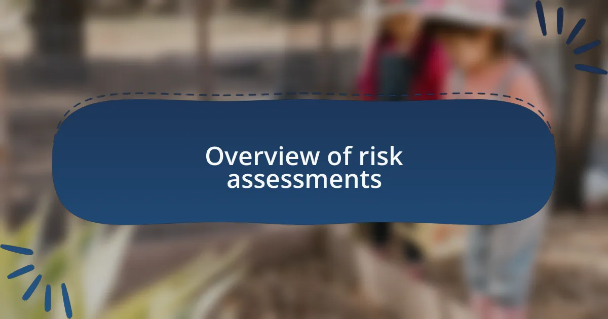 Overview of risk assessments