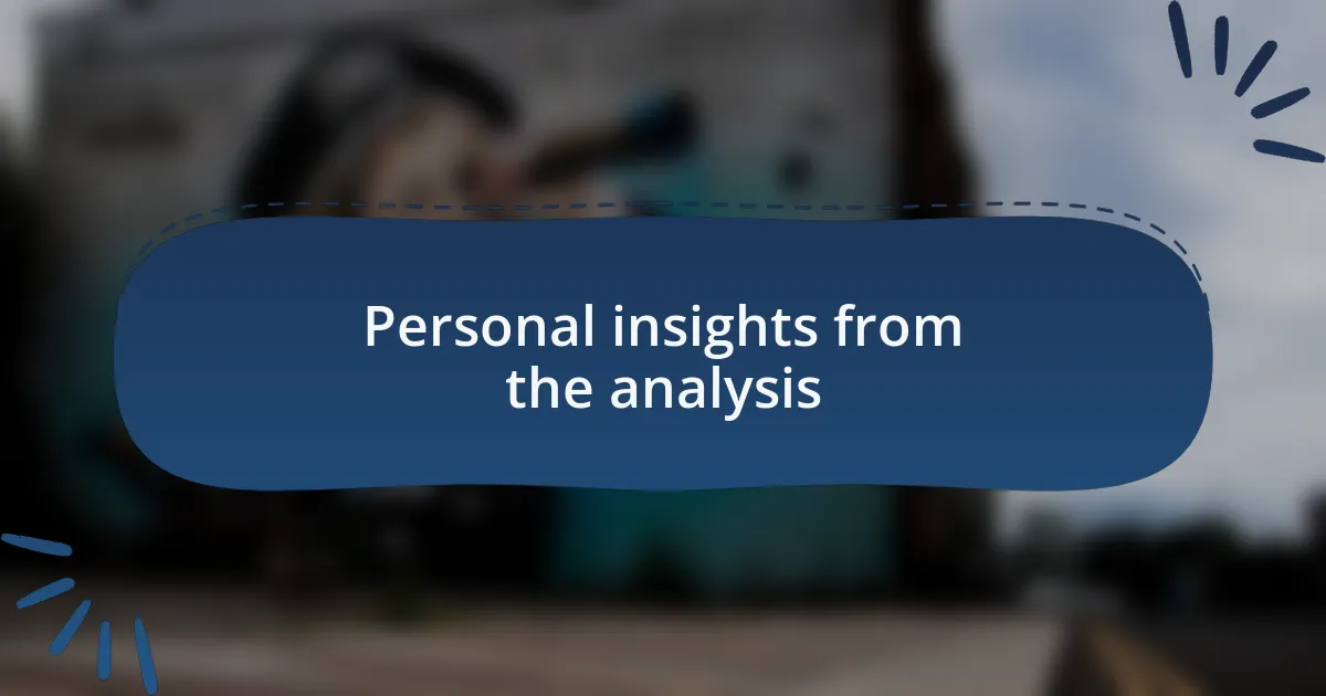 Personal insights from the analysis
