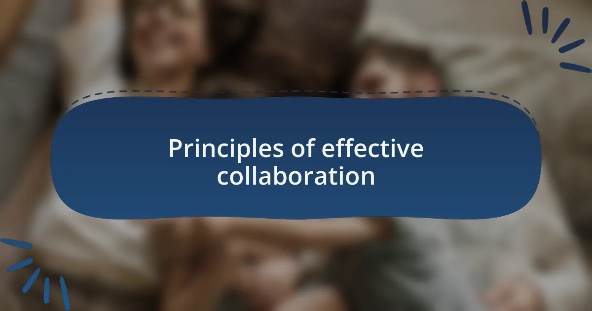 Principles of effective collaboration