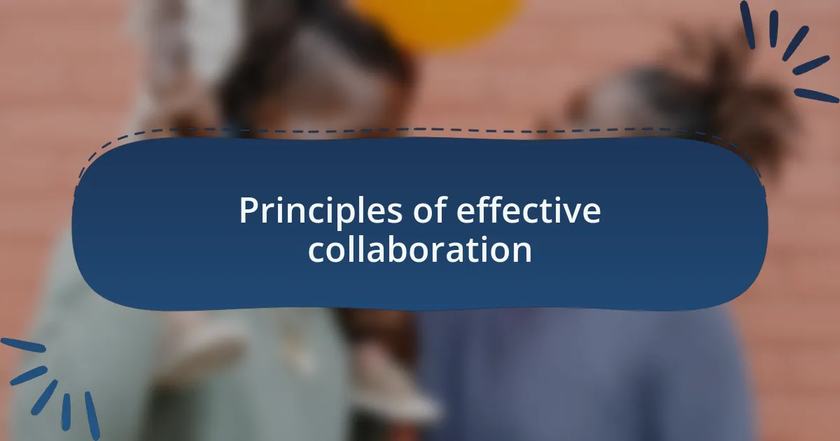 Principles of effective collaboration