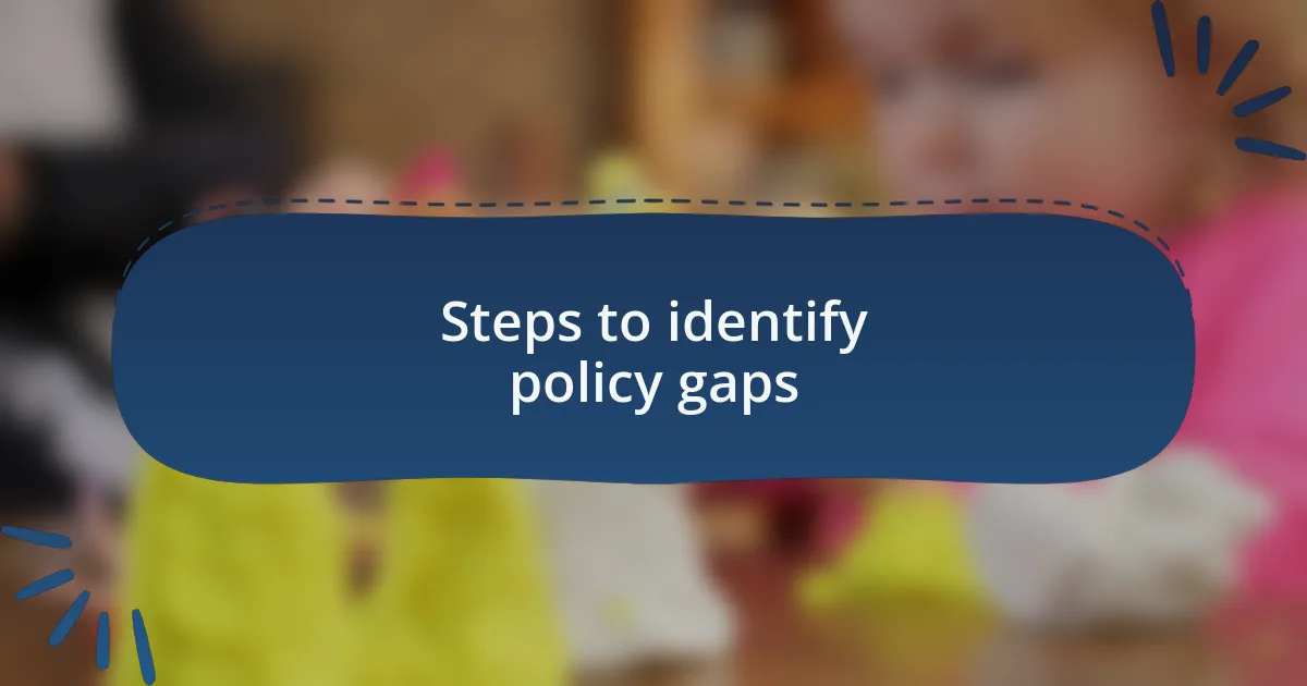 Steps to identify policy gaps