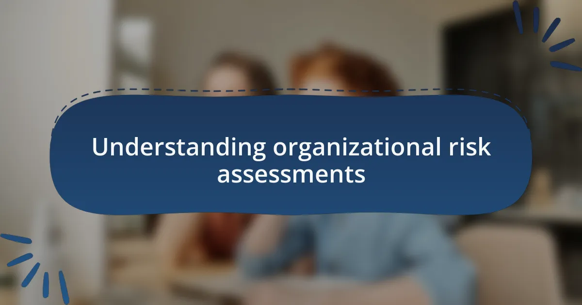 Understanding organizational risk assessments